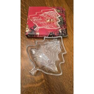 Home Beautiful Christmas Tree Glass Server 7.5in Holiday Plate Japan Decor